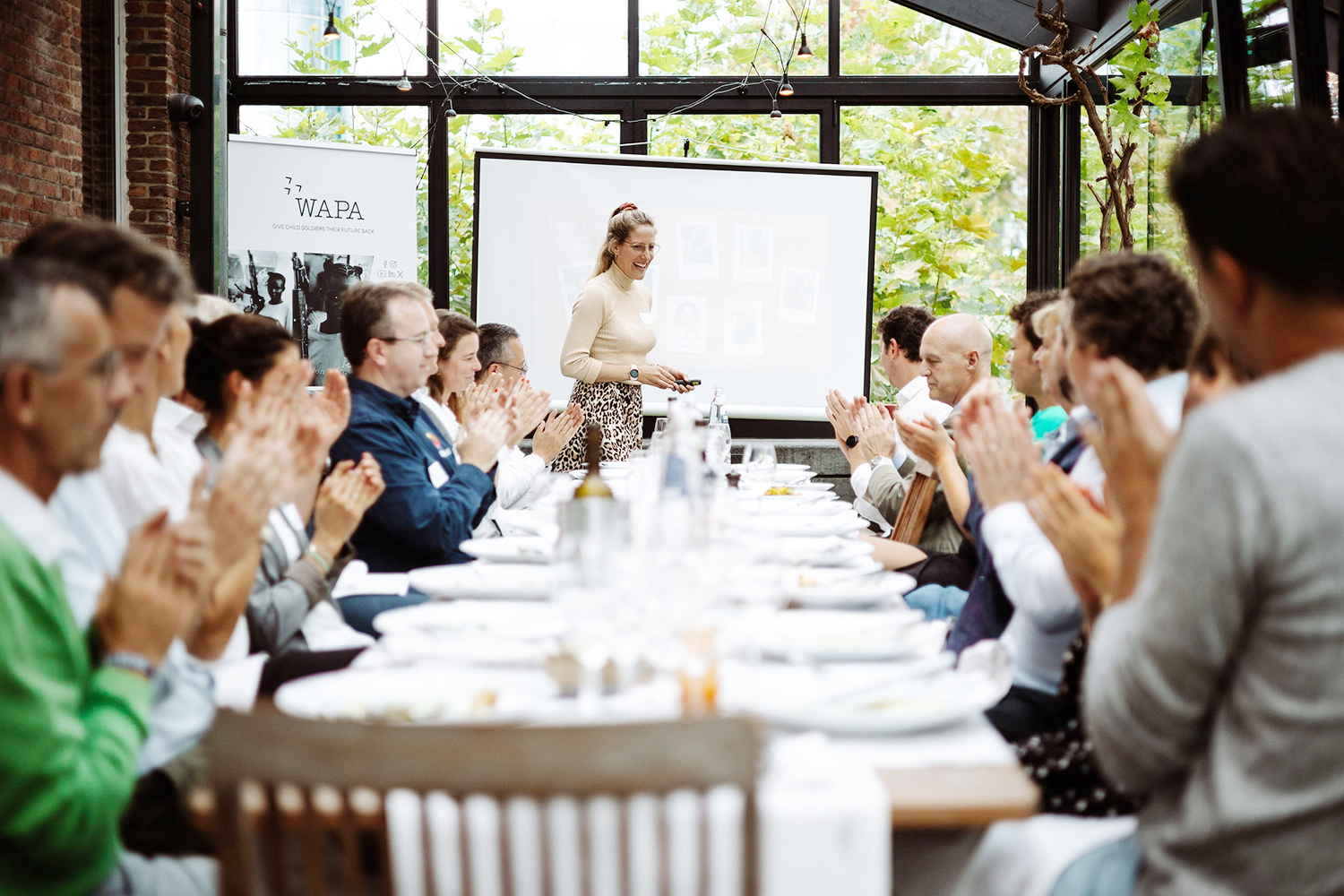 Le Mess Brussels Restaurant tables Veranda Corporate event people